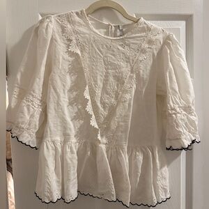 Zara Trf collection peasant lace top
